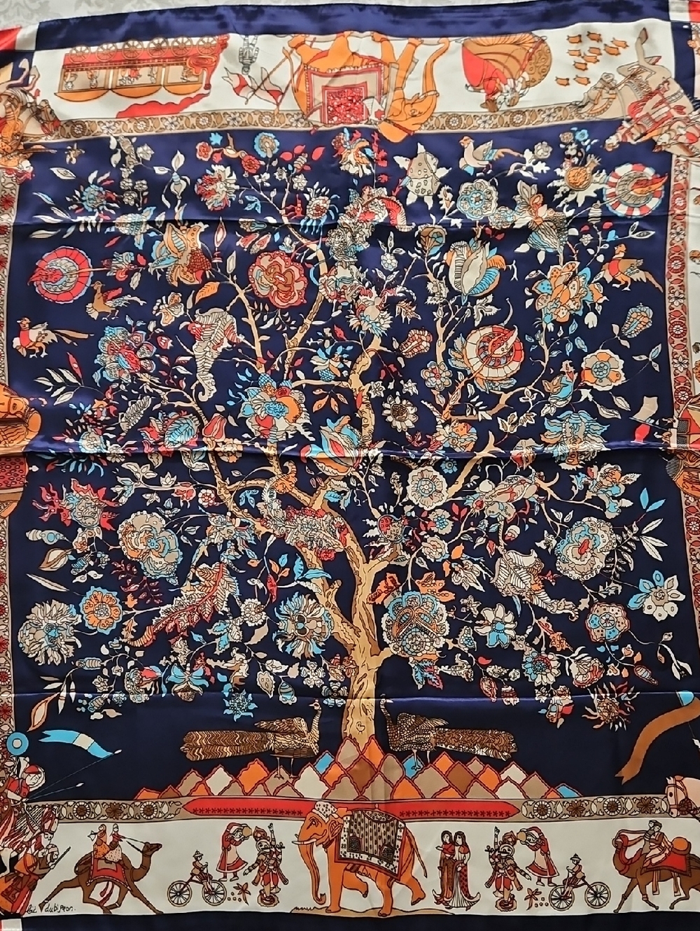 Indian Fantasies Tree Of Life Silk Scarf.